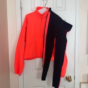 TNA Polar 1/2 Zip Sweater & Leggings in Coral